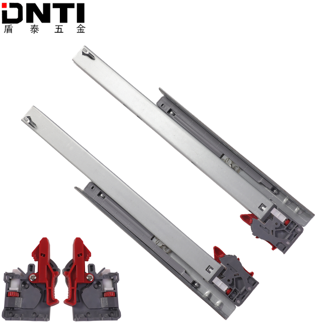 DNTI European style fully extended Buffer closure telescopic channel undermount drawer slide