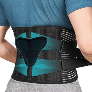 Breathable adjustable back brace lumbar support with straps