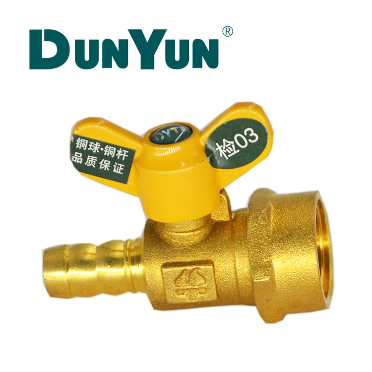 Brass Female Hose Barb Gas Valve with Butterfly Handle