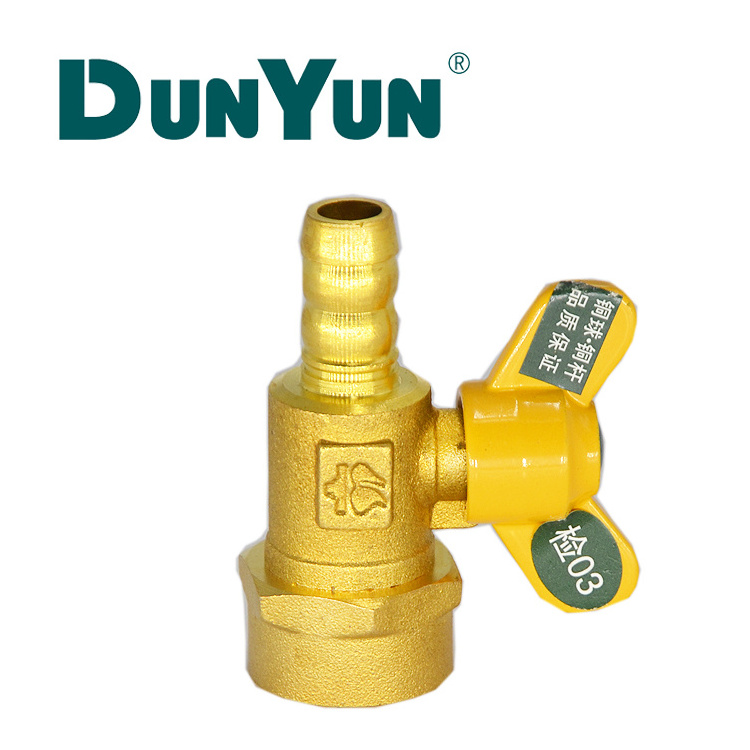 Brass Female Hose Barb Gas Valve with Butterfly Handle