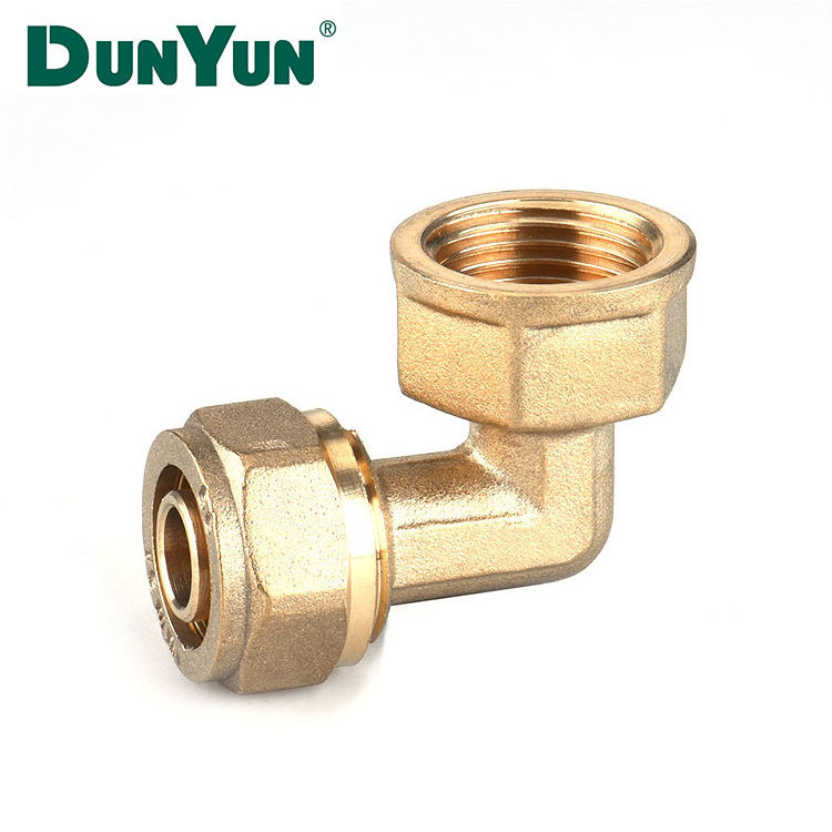 Dunyun 90 Degree Elbow Forged Brass fitting Pex for Plastic Pipe