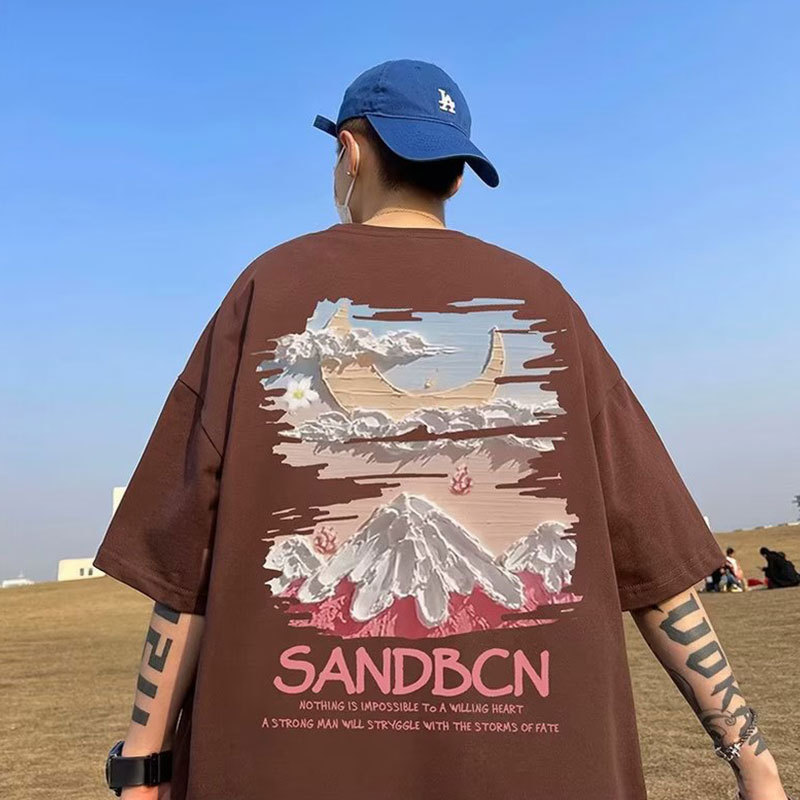 DCY 2024 New Products Men'S T-Shirts Plus Size 6Xxx/Xxx Big Man,Heavyweight Oversized T Shirt,Mock Neck T Shirt Oversized