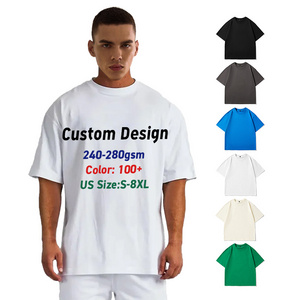 300 Gsm Tee Oversized Cotton T-Shirt Men,Custom Oversized Plain Blank Boxy T Shirt,Custom Plain Oversized Tshirt Custom Print