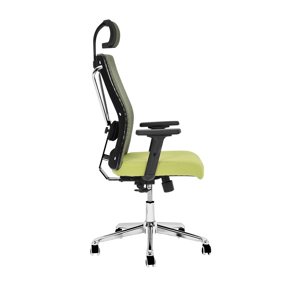 Foshan steel frame mesh office chair ergonomic for long working hours mesh swivel big and tall cute office chair green