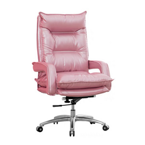 Office chair seat swivel leather luxury executive PU boss manager leather customize pink velvet office chair