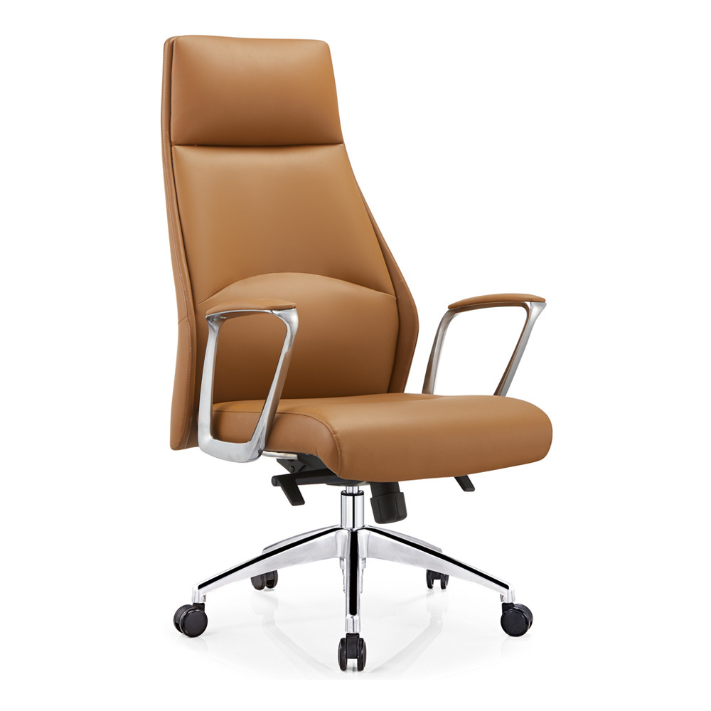 DDS manufacture manager high back swivel executive white genuine real leather arm reclining office chair