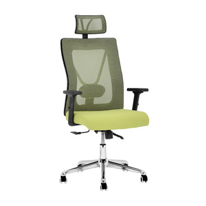 Foshan steel frame mesh office chair ergonomic for long working hours mesh swivel big and tall cute office chair green