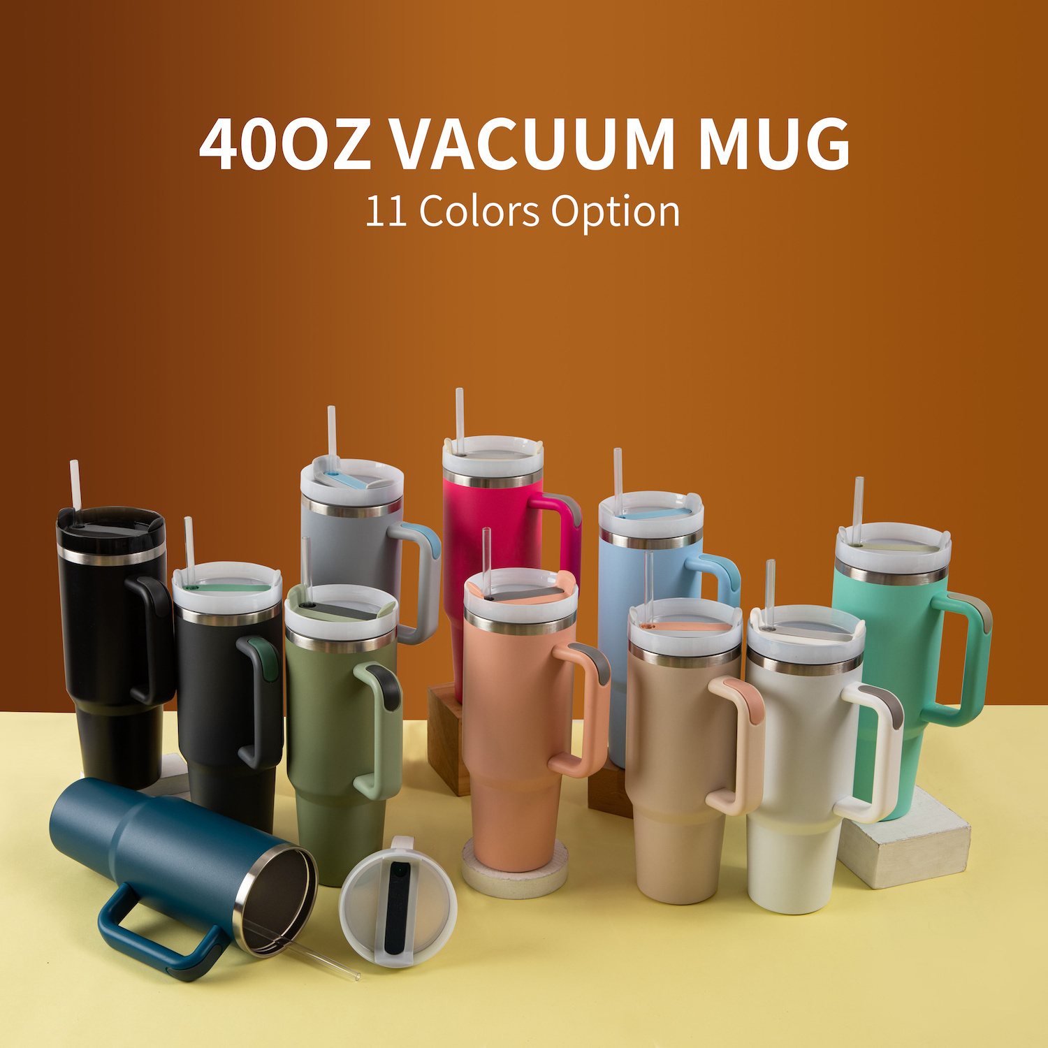 New Version 40oz Personalized travel mug coffee mug double wall stainless steel thermal insulated mug with handle