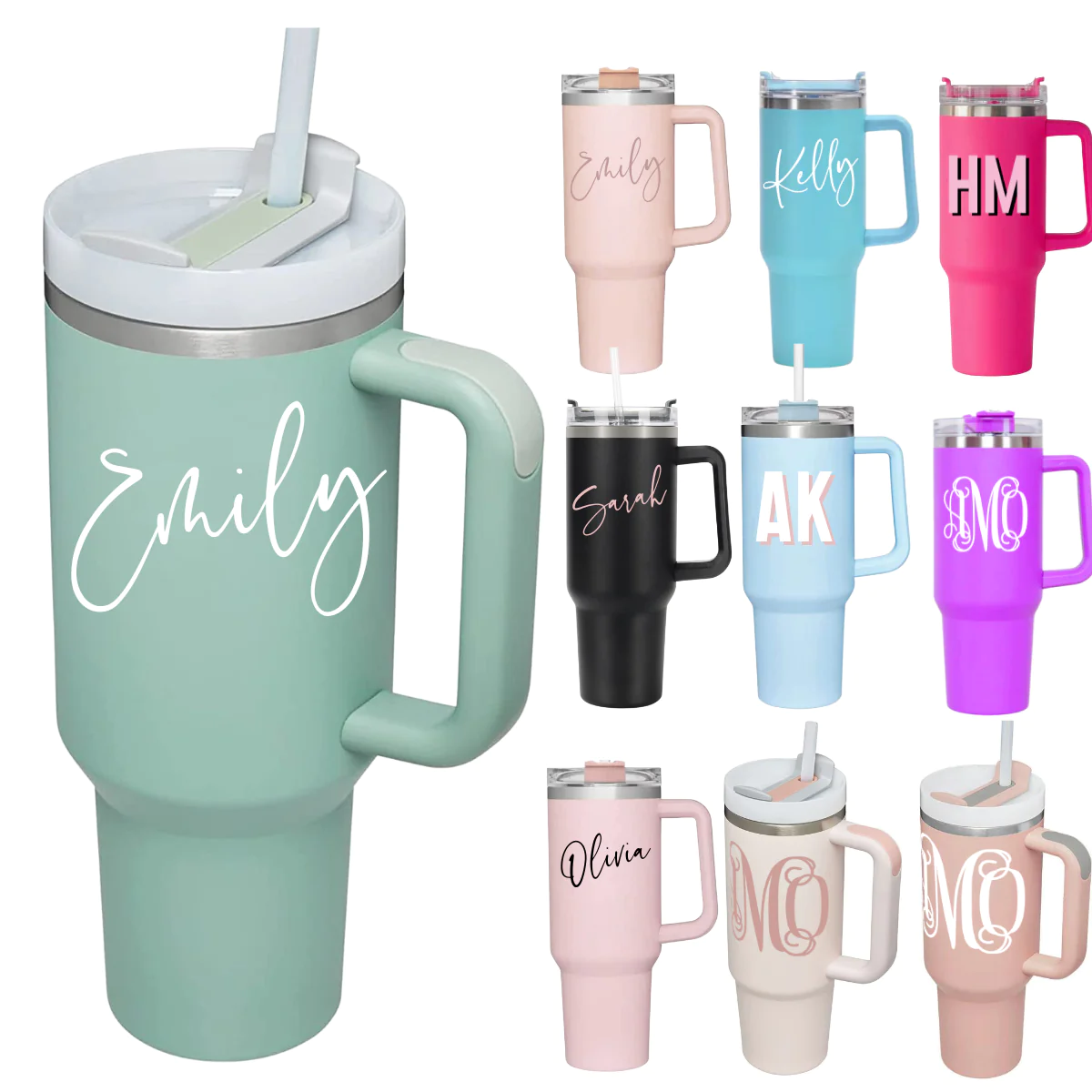 New Version 40oz Personalized travel mug coffee mug double wall stainless steel thermal insulated mug with handle