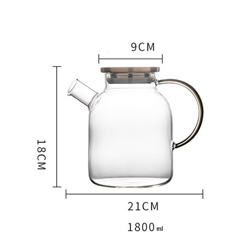 Mikenda gold glass cold water kettle, cup cover, high borosilicate flower teapot, household tea tray