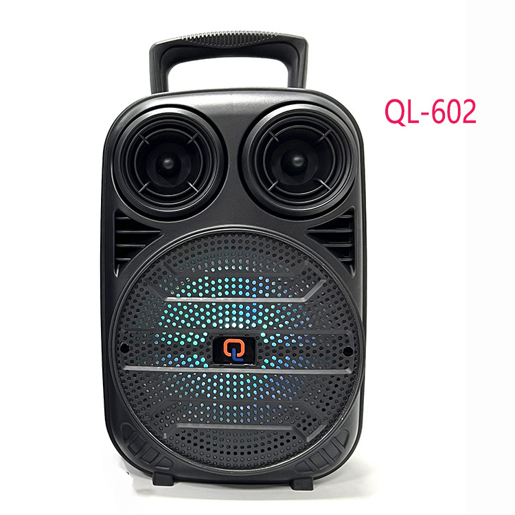 Cheap Price 6.5 inch Outdoor Portable Wireless bt Speaker Stereo Bass LED Colorful Light Karaoke Party Trolley Speaker With Mic