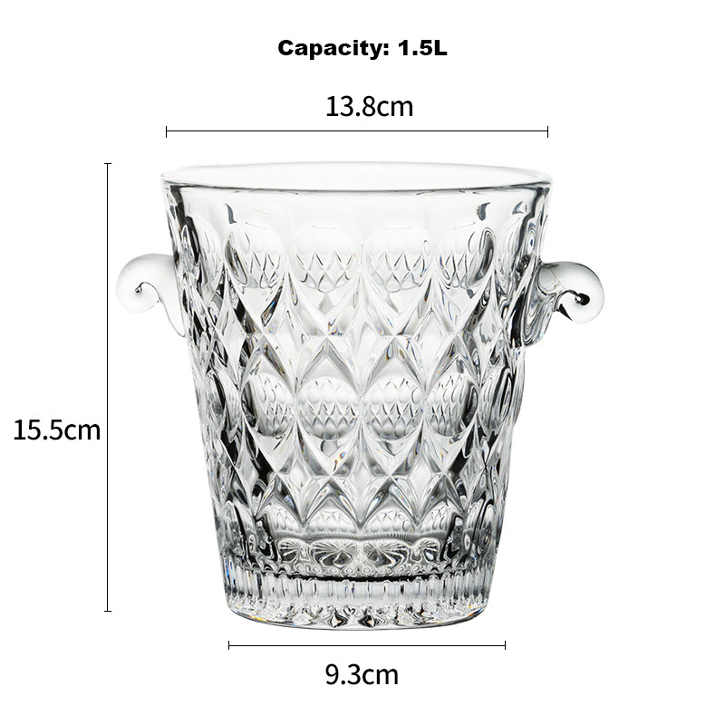 Party Club Supplies Glass Ice Bucket Professional Factory Custom Modern Luxury Wine Cooler Rose Golden Ice Buckets