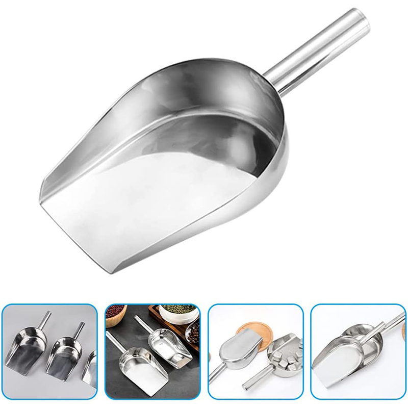 Bar accessories Ice Cube Scoop metal ice bucket shovel stainless steel Scoop with Handle