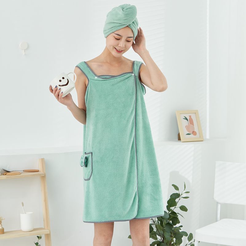 Wearable Bath Wrap Microfiber Shower Cover up Spa Beach Tube Dress Bathrobe Dressing Gown Housecoat Towel