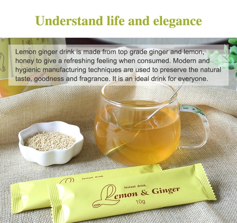 OEM factory supply  Instant lemon ginger tea Custom herbal Weight loss Lemon ginger whitening freckle detox tea solid drinks