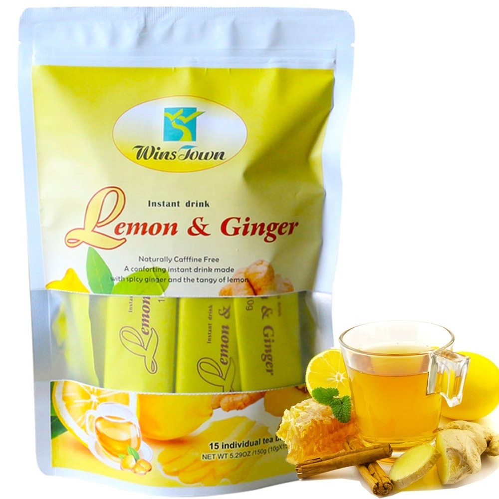 Lemon ginger flavor tea Instant Honey Ginger Tea slimming drink powder Warm Stomach juice fruit Tea Honeyed Lemon Ginger Drink