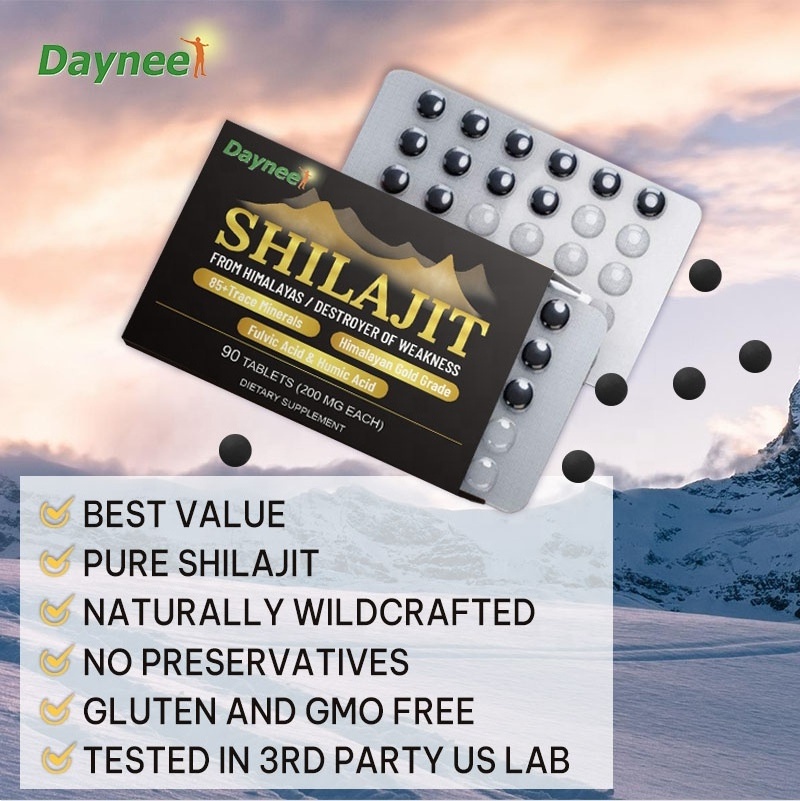 Pure Shilajit tablets capsules Organic Supplement Naturel shilajit resin pure himalayan