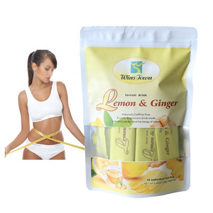 OEM factory supply  Instant lemon ginger tea Custom herbal Weight loss Lemon ginger whitening freckle detox tea solid drinks