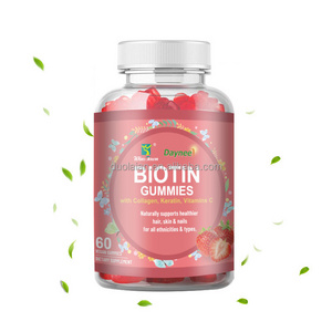 Private brand Biotin Collagen Keratin Vegan Gummy Candy Vitamin Supplements Bear Biotin Gummies For Strong Hair Nail Growth Skin