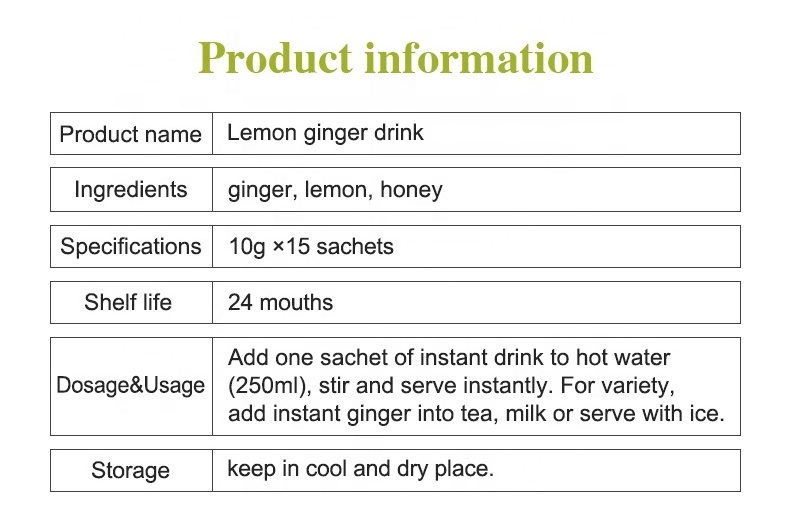 OEM factory supply  Instant lemon ginger tea Custom herbal Weight loss Lemon ginger whitening freckle detox tea solid drinks