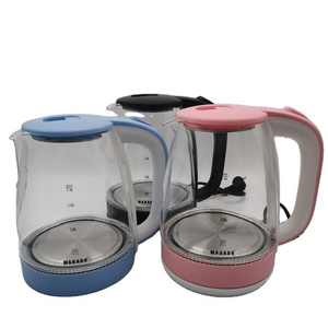 MARADO MA-0605 Electric Kettles Glass kettle With Blue Led Light pyrex clear glass electric kettle