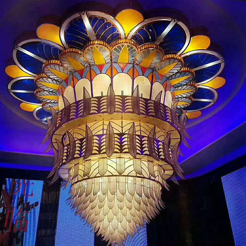 Nordic creative crystal lamp Exotic style Southeast Asia hotel restaurant lobby glass chandelier