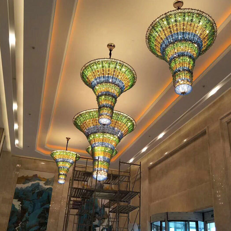 Nordic creative crystal lamp Exotic style Southeast Asia hotel restaurant lobby glass chandelier