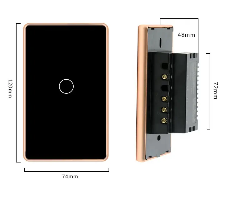 AU US Zigbee Light Switch Luxury Touch Glass Panel 1 Gang 1 Way / 2 Way / 3 Way SAA Approval Smart Touch Switch