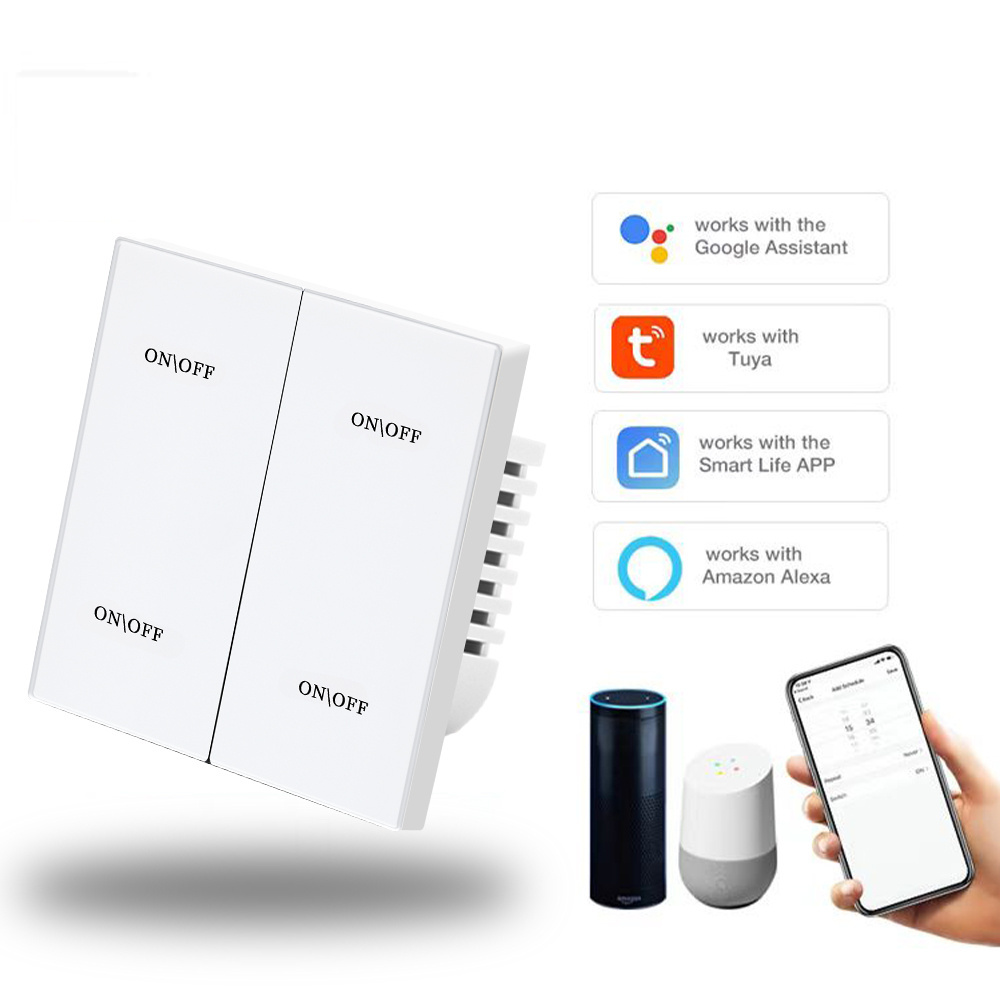 Tuya Zigbee Smart Home Life Light Wireless Switch WiFi Voice control Google home Alexa Wall Electric Switch Push button switch