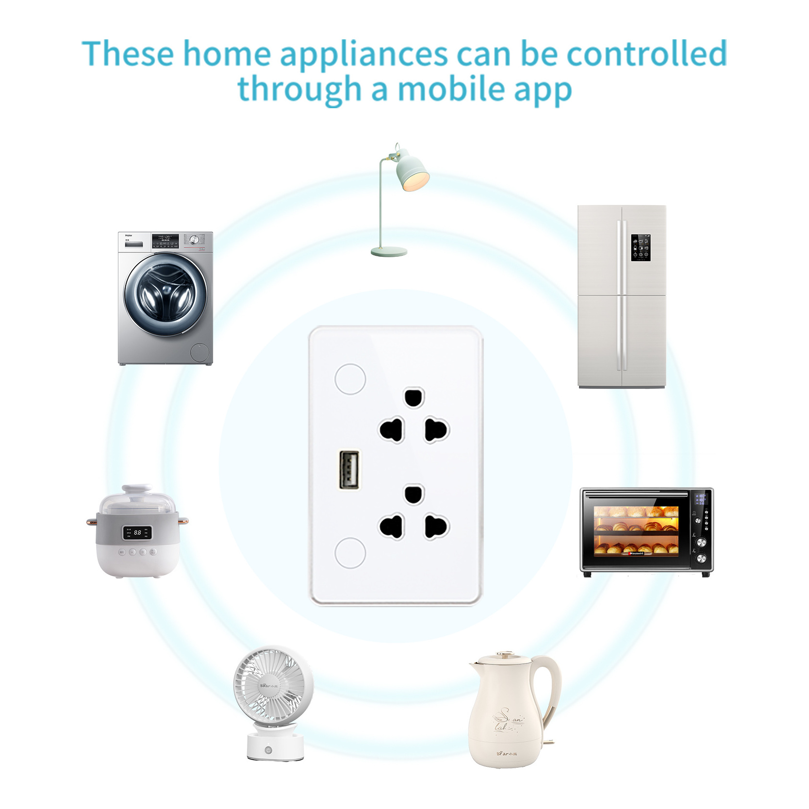 Duomei Smart Home Tuya Wifi Smart Touch Panel Switch and Double Socket with USB USA Universal Zigbee Power Wall Plugs Socket