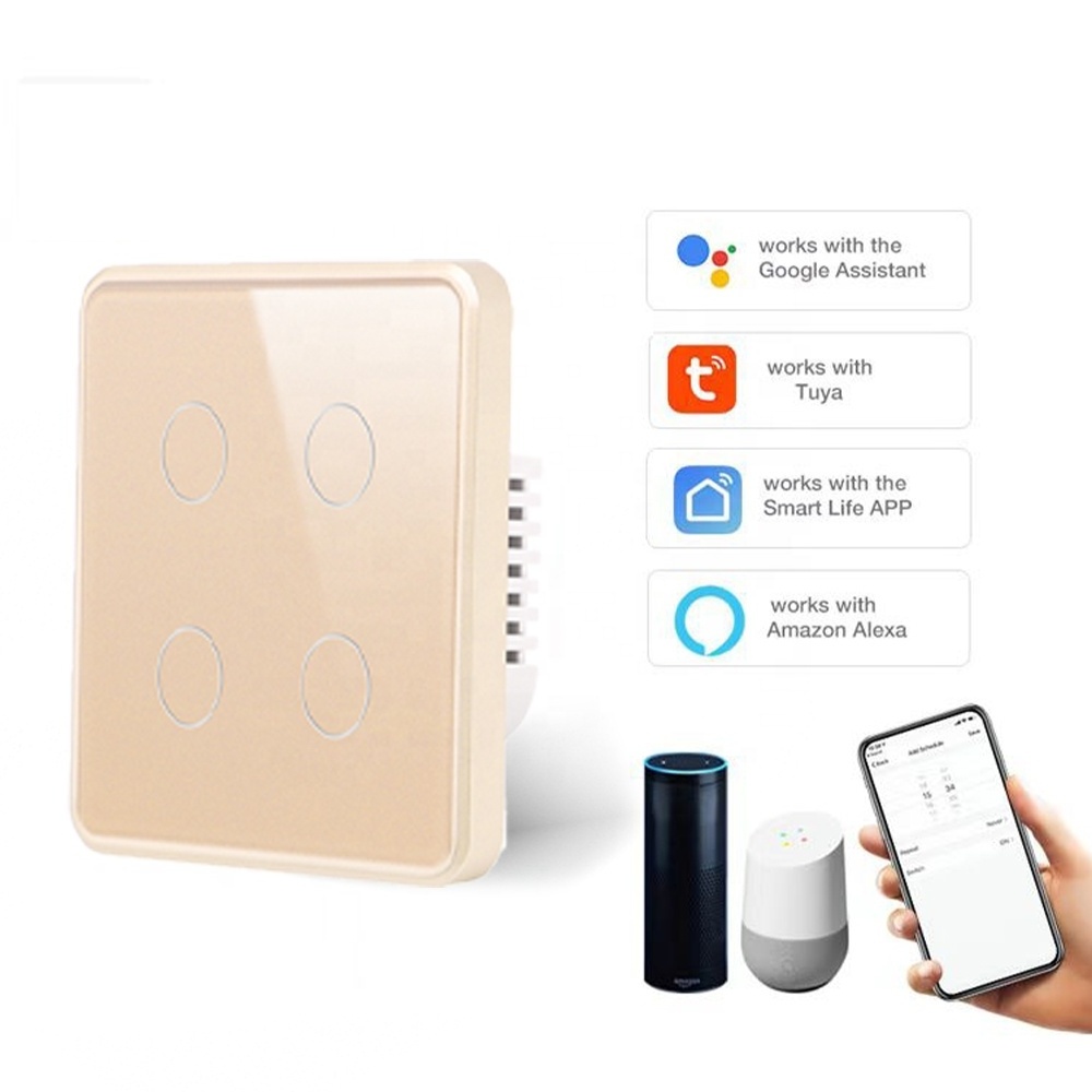 Tuya Zigbee WiFi Smart Home Life Wireless Switch 1/2/3/4 Gang Electric Wall Smart Light Switch Alexa GoogleHome Alexa smartsteps