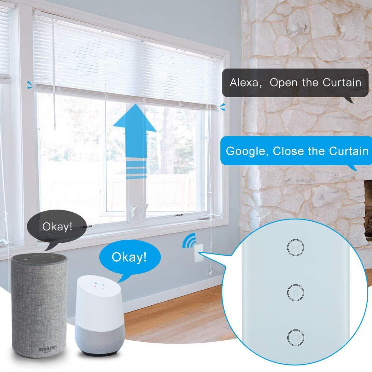 OEM Alexa Google Home Voice Operated Tuya APP Remote On Off Window Roller Blinds Garage WiFi Curtain Shutter Switch