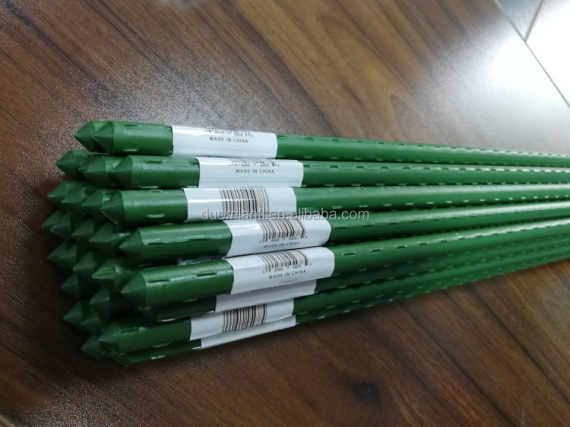 green plastic pvc stuff coated plant sticks for climbing plants