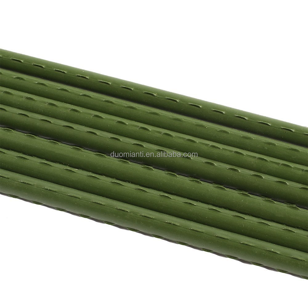 green plastic pvc stuff coated plant sticks for climbing plants