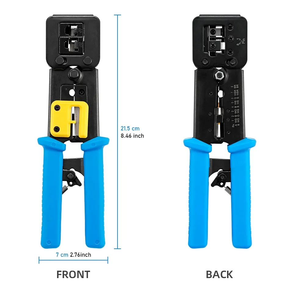 High Quality RJ11 RJ45 pass through Connector Crimping Plier UTP STP Lan Cable Computer Network Tool