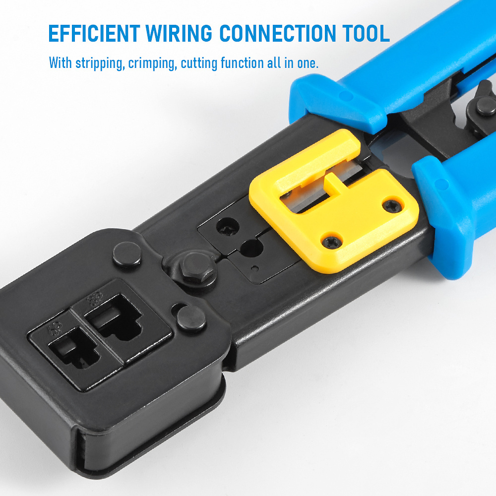 High Quality RJ11 RJ45 pass through Connector Crimping Plier UTP STP Lan Cable Computer Network Tool