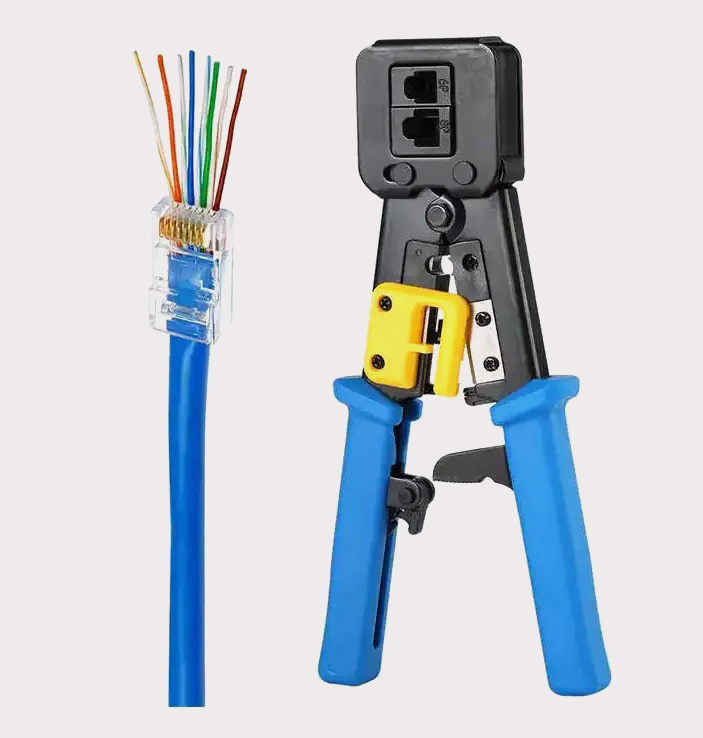 High Quality RJ11 RJ45 pass through Connector Crimping Plier UTP STP Lan Cable Computer Network Tool