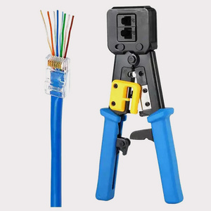 High Quality RJ11 RJ45 pass through Connector Crimping Plier UTP STP Lan Cable Computer Network Tool