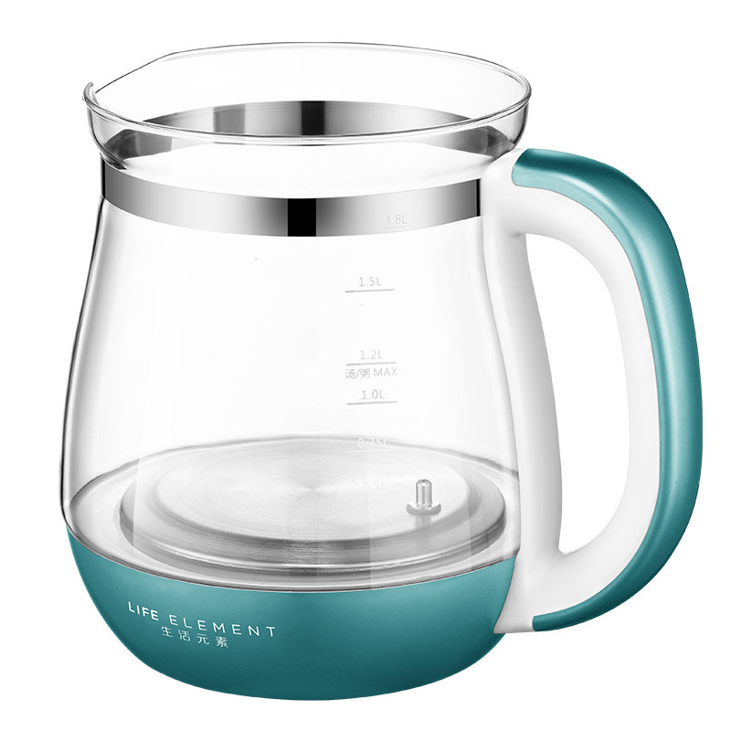 Electric Kettle Teapot of 1.8L Capacity Electric Kettle with Stainless Steel Strainer and Double Boil Stewpot Blue LCD Screen