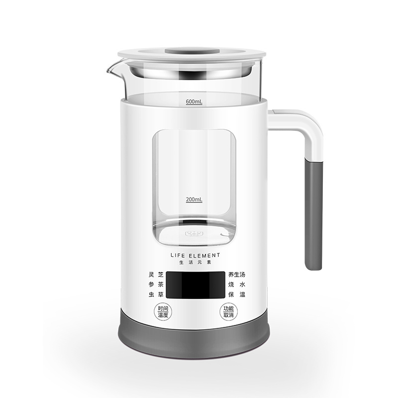 Electric Kettle 600ml Mini Glass  Portable Multifunction Kettle with Two Layer Teapot and Strainer