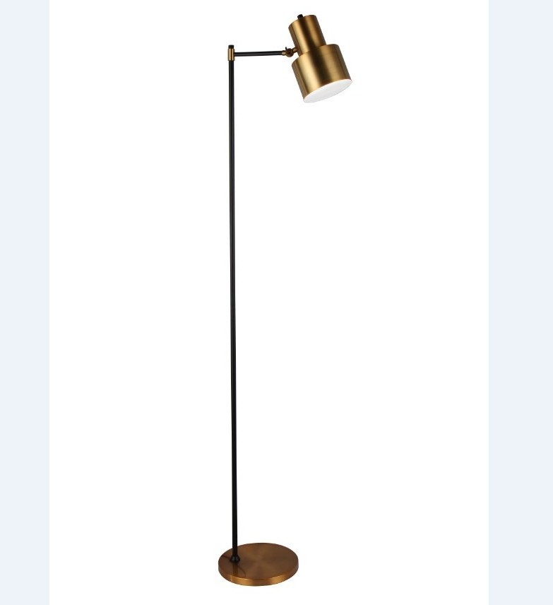 Minimalist Metal Floor Lamp with Foot Switch And Stepless Dimming LED Bulb For Bedroom Living Reading Office Room