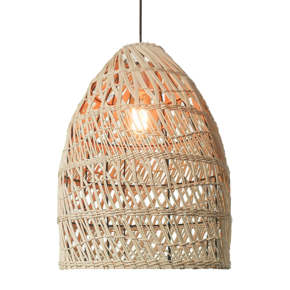 Creative New Trend Bars And Restaurants Handmade Rattan Hanging Woven Paper Rope Boho Pendant Light