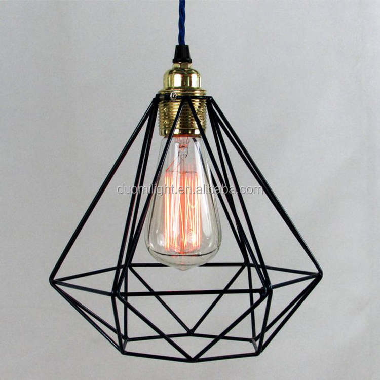 Industrial Pendant Light  With E26 E27 Base And Cage Shade   for Kitchen Home Lighting In Pendant Light Fixtures