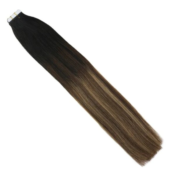 Raw Virgin Hair  Top Quality #1b/4/27 Piano Color European Cabello Humano Natural Invisible Tape In Human Hair Extensions