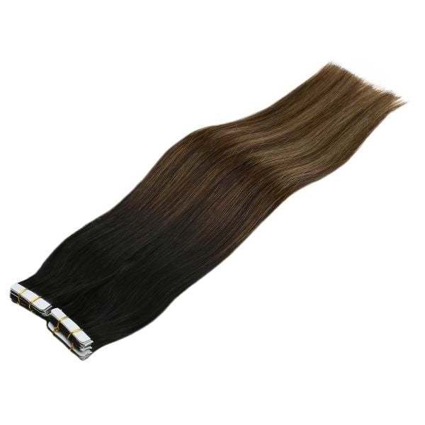 Raw Virgin Hair  Top Quality #1b/4/27 Piano Color European Cabello Humano Natural Invisible Tape In Human Hair Extensions