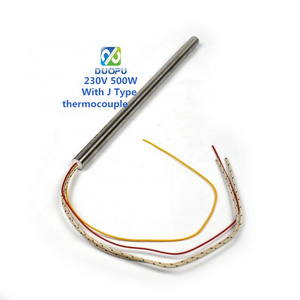 Duopu Wholesale Price Heating Element 230V 500W Cartridge Heater With J Type Thermocouple