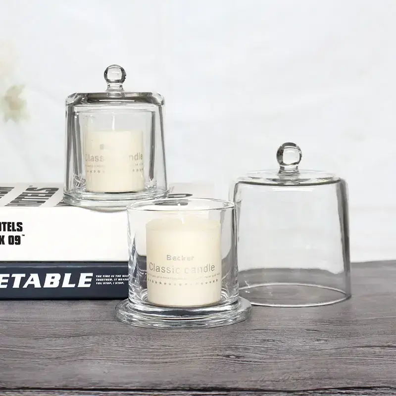 Wholesale Customized Clear Empty Luxury Glass Candle Jars And Containers With Lid