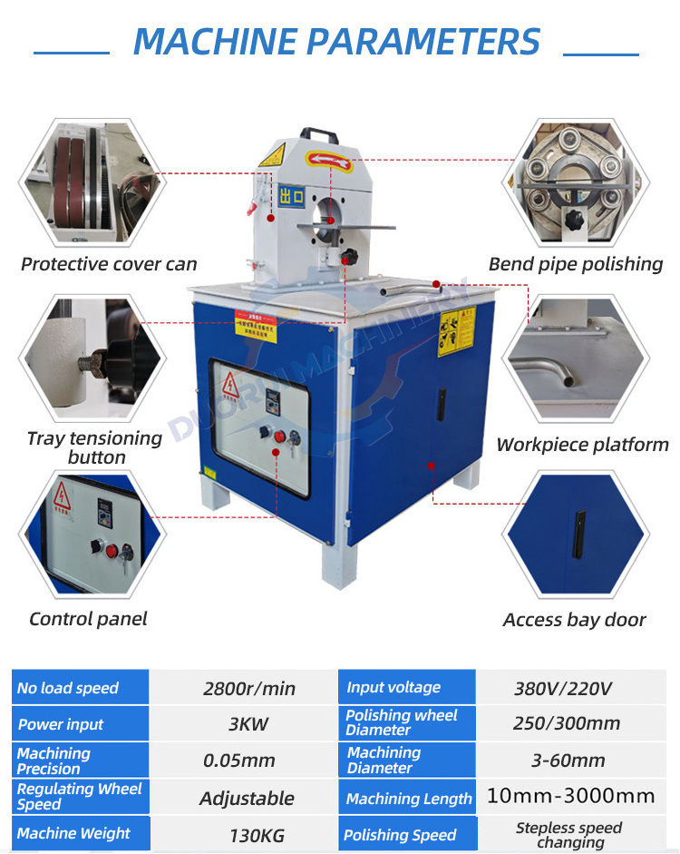 DR High quality bending polishing machine multi - station shaped pipe sand belt bending polishing machine available