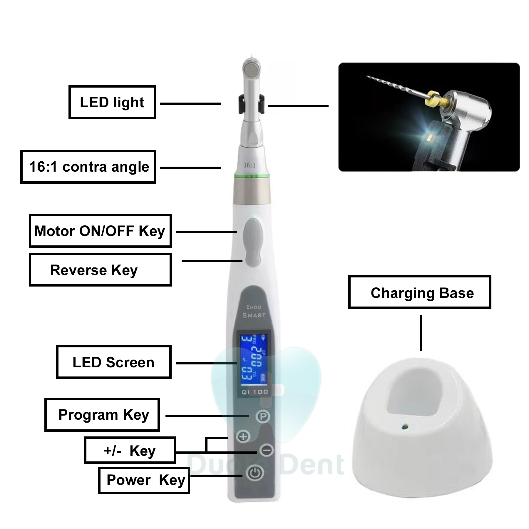 Wireless endomotor with led light /Top Sale Wireless Cordless Wireless Dental Equipment Endo Motor