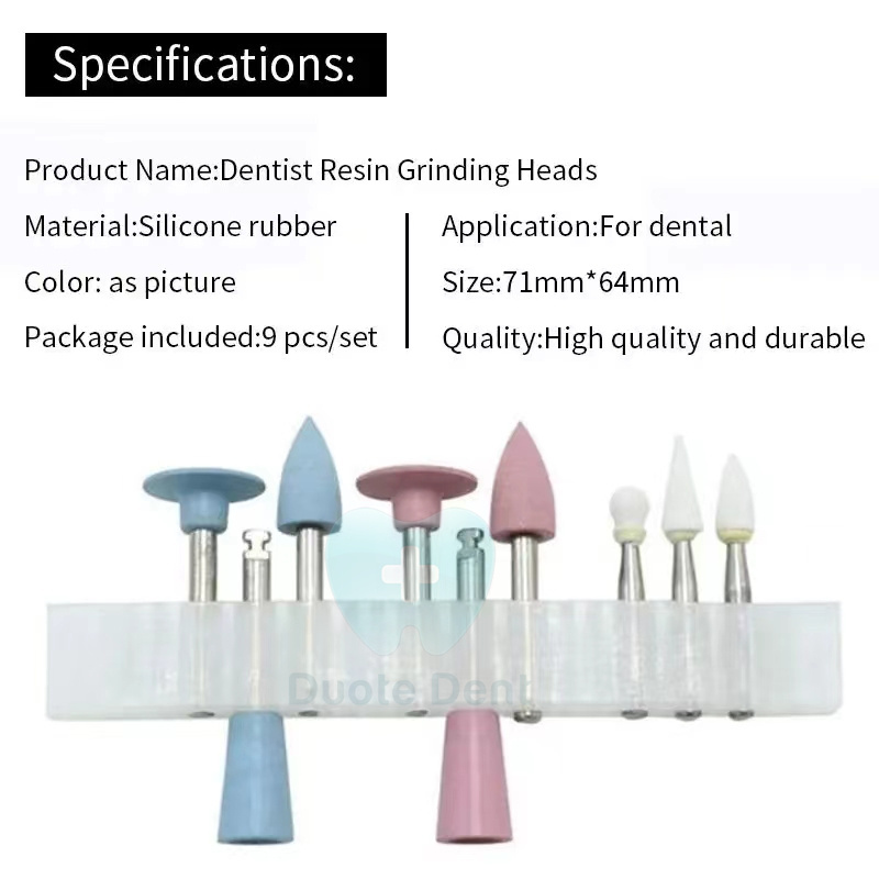 9pcs/set Dental Light Curing Composite Polishing Kit for Low Speed Handpiece RA0309